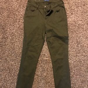 Olive green skinny jeans size 8 from Old Navy